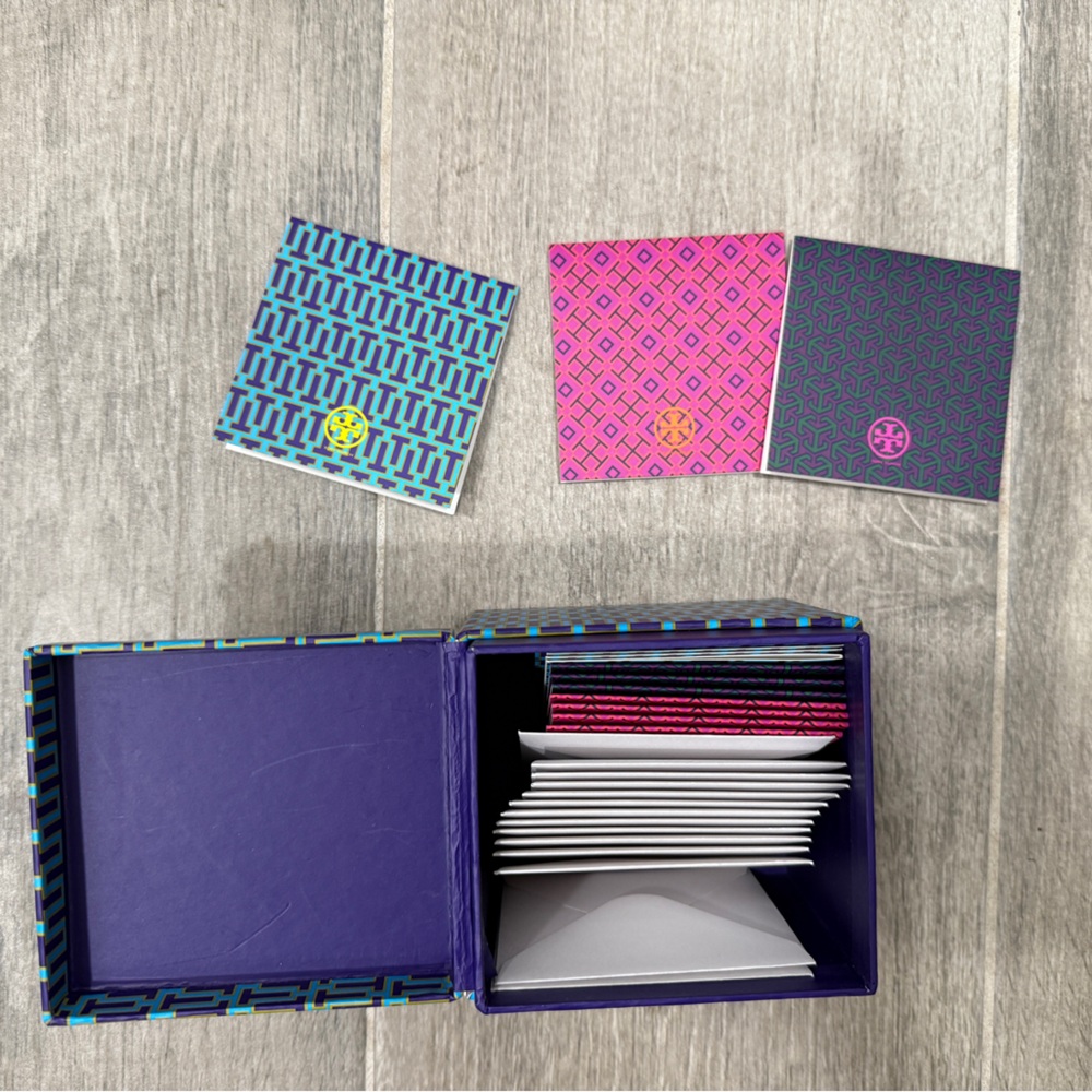 Tory Burch Colorful Stationery Set - Blue, Pink, Purple